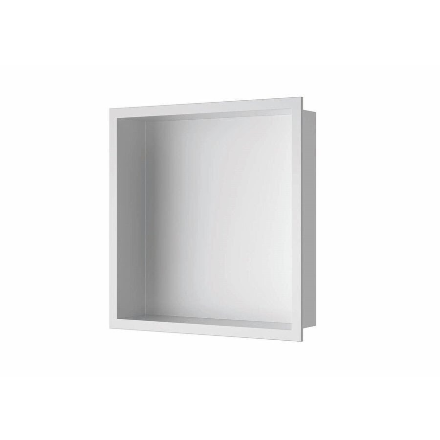 Inbouwnis Luca Sanitair 30x30x6,5cm RVS Mat Wit