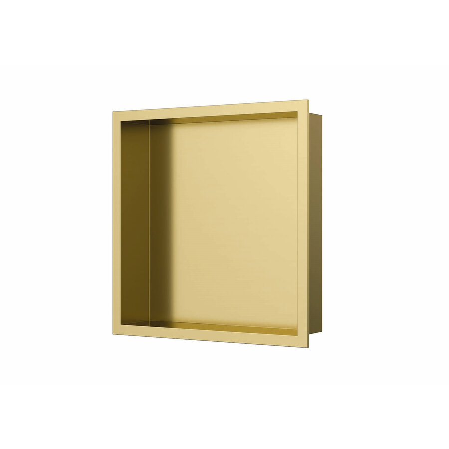 Inbouwnis Luca Sanitair 30x30x6,5cm RVS Geborsteld Goud PVD