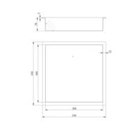 Inbouwnis Luca Sanitair 30x30x6,5cm RVS Mat Wit PVD + LED verlichting