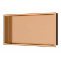 Inbouwnis Luca Sanitair 60x30x6,5cm RVS Geborsteld Koper PVD + LED verlichting