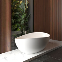 Vrijstaand Ligbad Wiesbaden Waive 160x95 cm Solid Surface Mat Wit