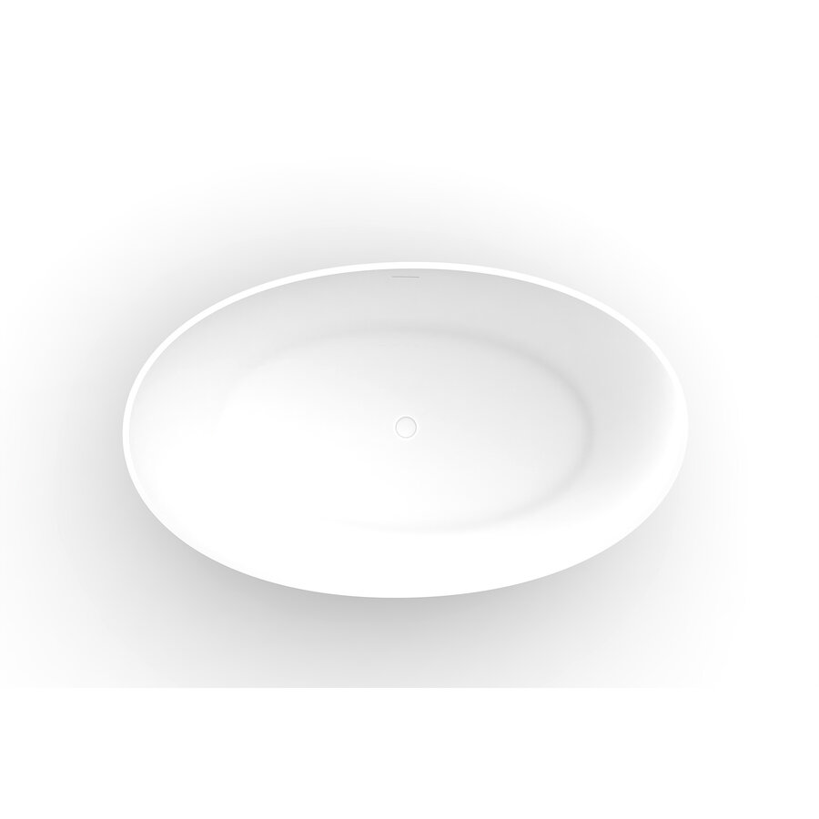 Vrijstaand Ligbad BWS Walton 160x95 cm Solid Surface Mat Wit