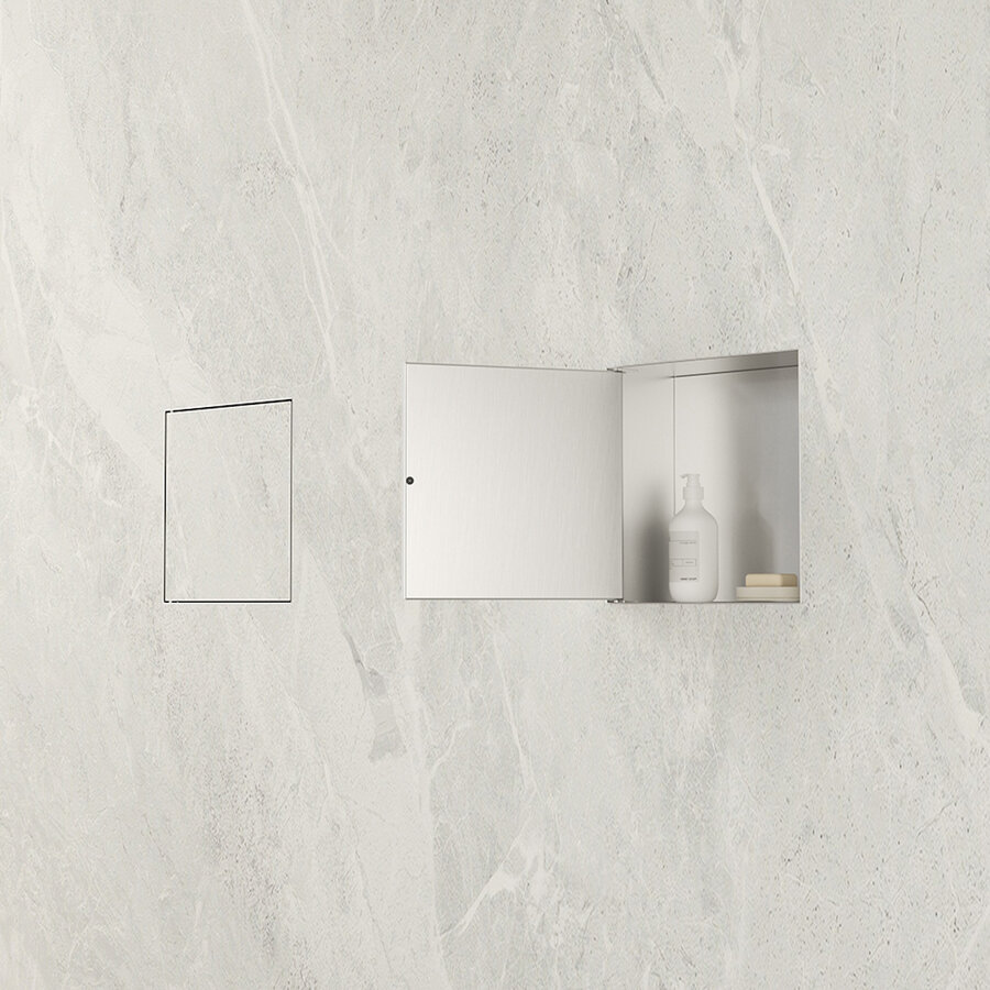 Inbouwnis Wiesbaden Demis 30x30x14cm Betegelbaar RVS