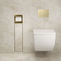 Toiletrol- en Borstelhouder Inbouw BWS Milan Betegelbaar Geborsteld Messing