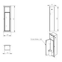 Toiletrol- en Borstelhouder Inbouw BWS Milan Betegelbaar Geborsteld Messing
