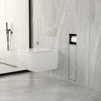 Toiletrol- en Borstelhouder Inbouw Wiesbaden Rocko Betegelbaar Gunmetal