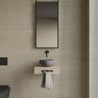 Complete Fonteinset BWS Hold Met Handoekhouder Waskom Natuursteen Grijs En Fonteinkraan Gunmetal