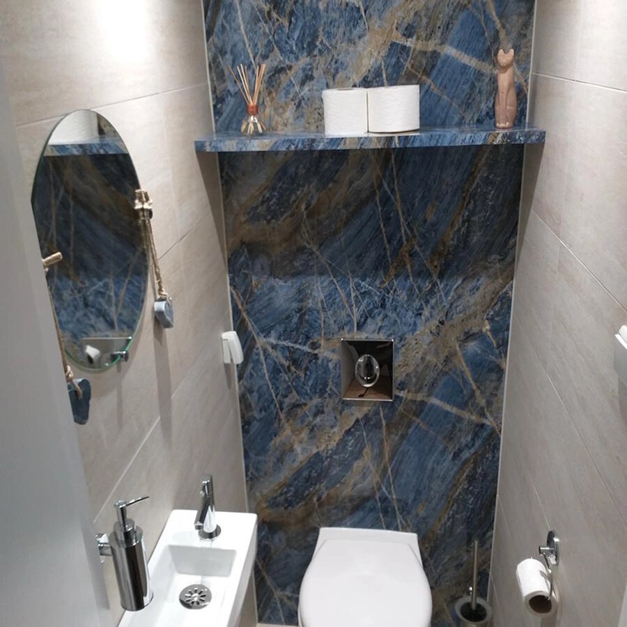 Wandpaneel Isodeco Onyx Blue 122x260 cm Waterbestendig Hoogglans (Doosinhoud 3.17 m2)