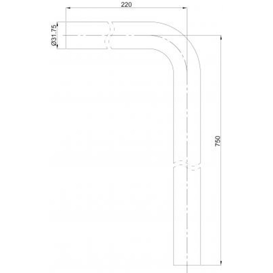 Vloerbuis Wiesbaden 75x22 Cm Geborsteld Brons Koper