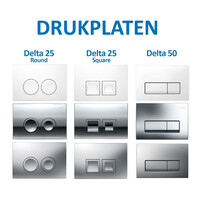 Geberit up100 Toiletset BWS Mudo | Randloos met Zitting | Mat Wit | Delta Drukplaat