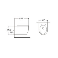 Toiletset Budget 93 Mudo Randloos Met Zitting Mat Wit Met B&W Drukplaat