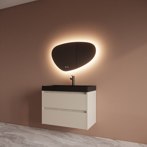 Badkamerspiegel Ghost 140 cm Organisch Invisible Led BWS Met Verwarming 