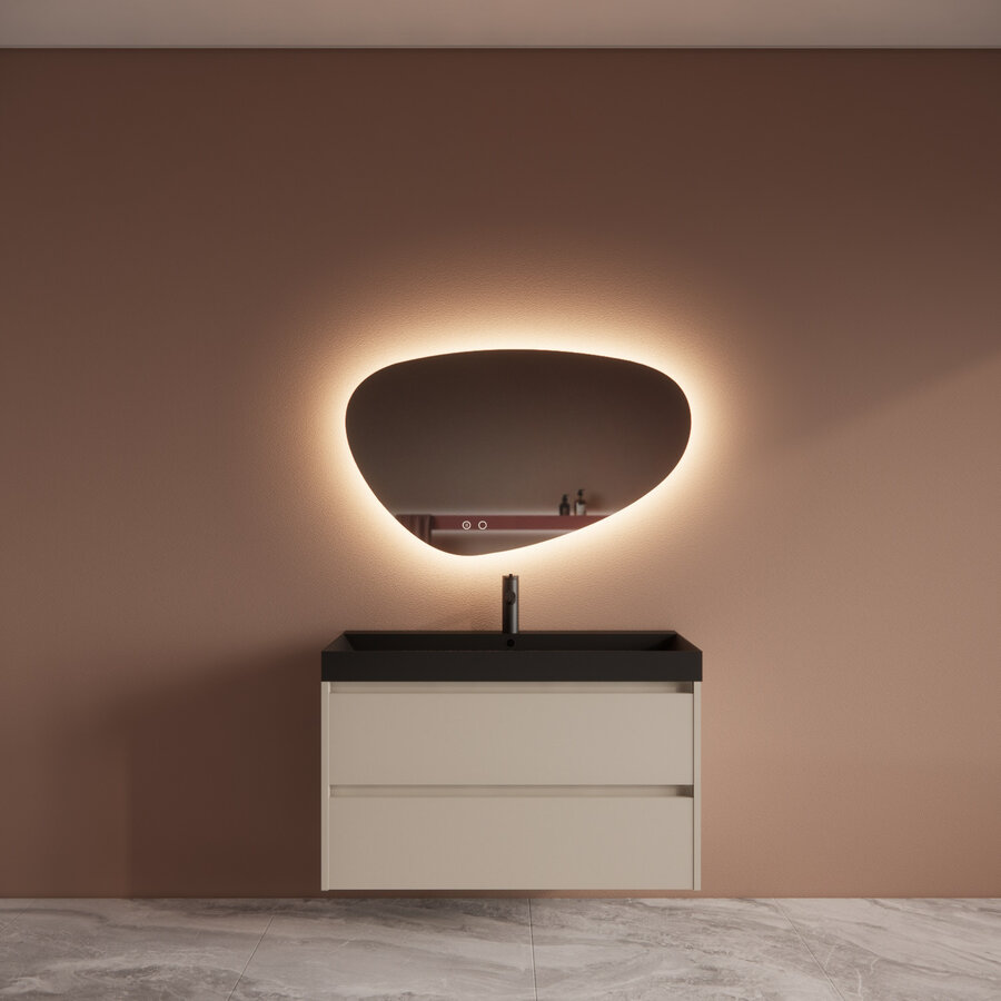 Badmeubelset BWS Riga Met Lako Wastafel Zwart 100 cm Kasjmier