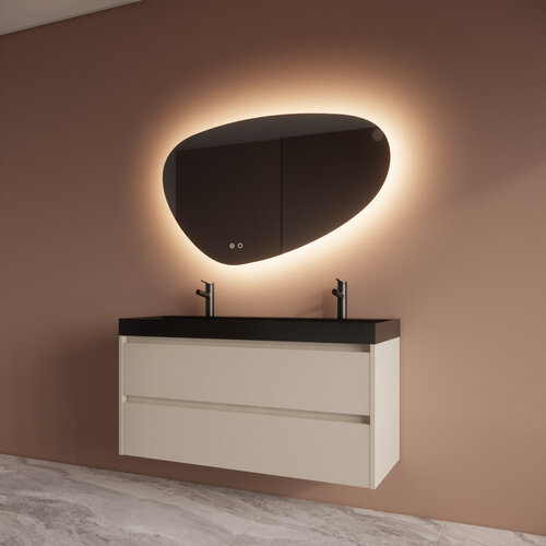 Badmeubelset BWS Riga Met Lako Wastafel Zwart 120 cm Kasjmier 