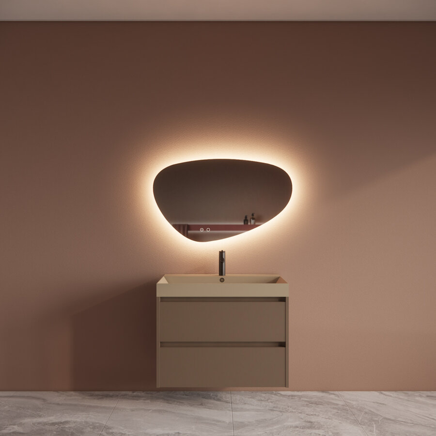 Badmeubelset BWS Riga Met Lako Wastafel Cappuccino 80 cm Latte