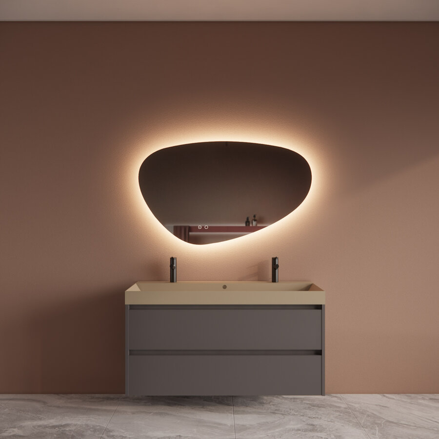 Badmeubelset BWS Riga Met Lako Wastafel Cappuccino 120 cm Leigrijs