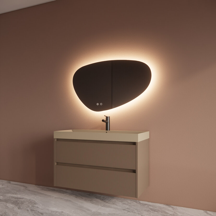 Badmeubelset BWS Riga Met Lako Wastafel Cappuccino 100 cm Latte