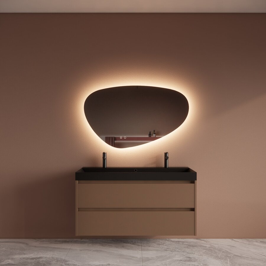 Badmeubelset BWS Riga Met Lako Wastafel Zwart 120 cm Latte