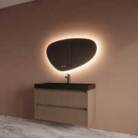 Badmeubelset BWS Riga Met Lako Wastafel Zwart 100 cm Latte