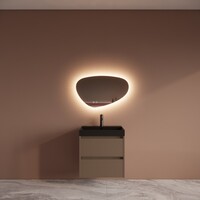 Badmeubelset BWS Riga Met Lako Wastafel Zwart 60 cm Latte