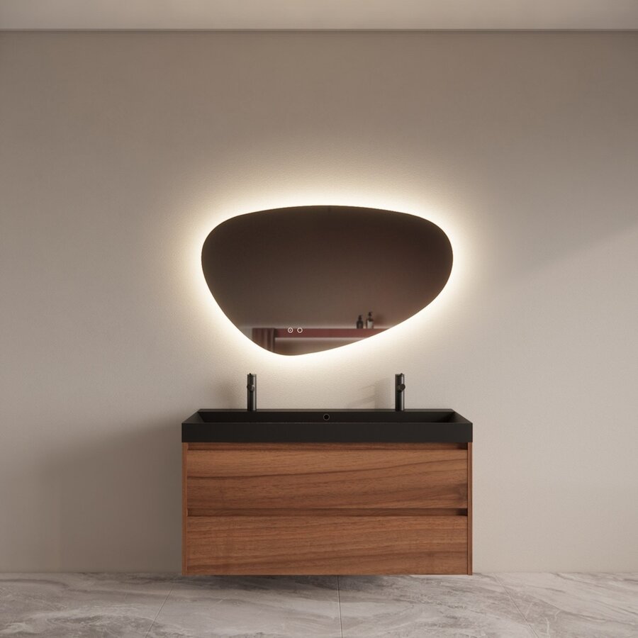 Badmeubelset BWS Riga Met Lako Wastafel Zwart 120 cm Walnoot