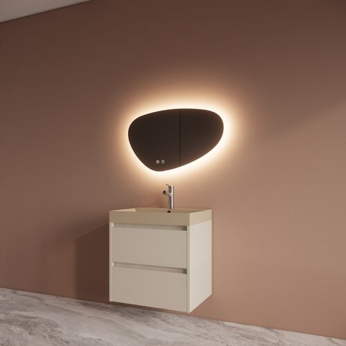 Badmeubelset BWS Riga Met Lako Wastafel Cappuccino 60 cm Kasjmier 