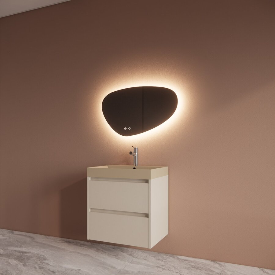 Badmeubelset BWS Riga Met Lako Wastafel Cappuccino 60 cm Kasjmier