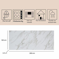 Wandpaneel Isodeco SPC Marmer Plaat 120x260 cm Marble Wit Grijs (Prijs Per Plaat)