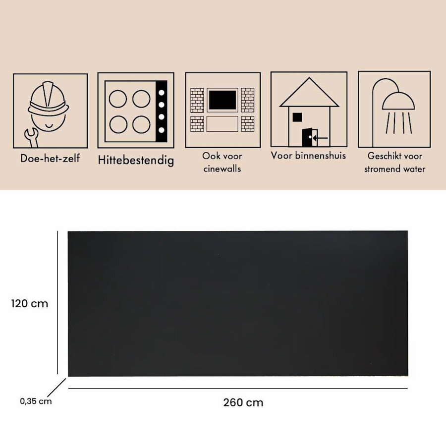 Wandpaneel Isodeco SPC Marmer Plaat 120x260 cm Mat Zwart (Prijs Per Plaat)