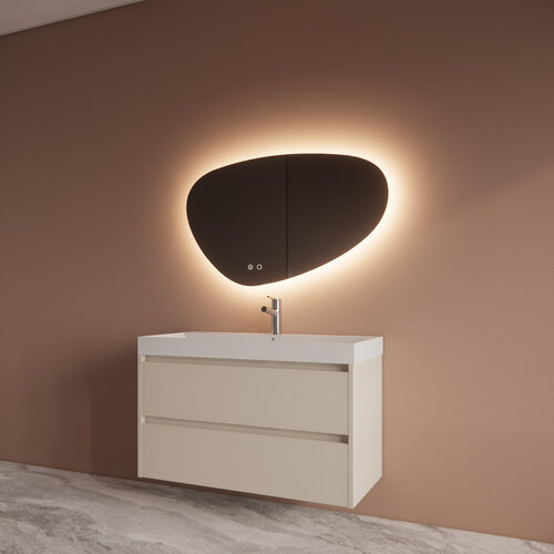 Badmeubelset BWS Riga Met Lako Wastafel Wit 100 cm Kasjmier 