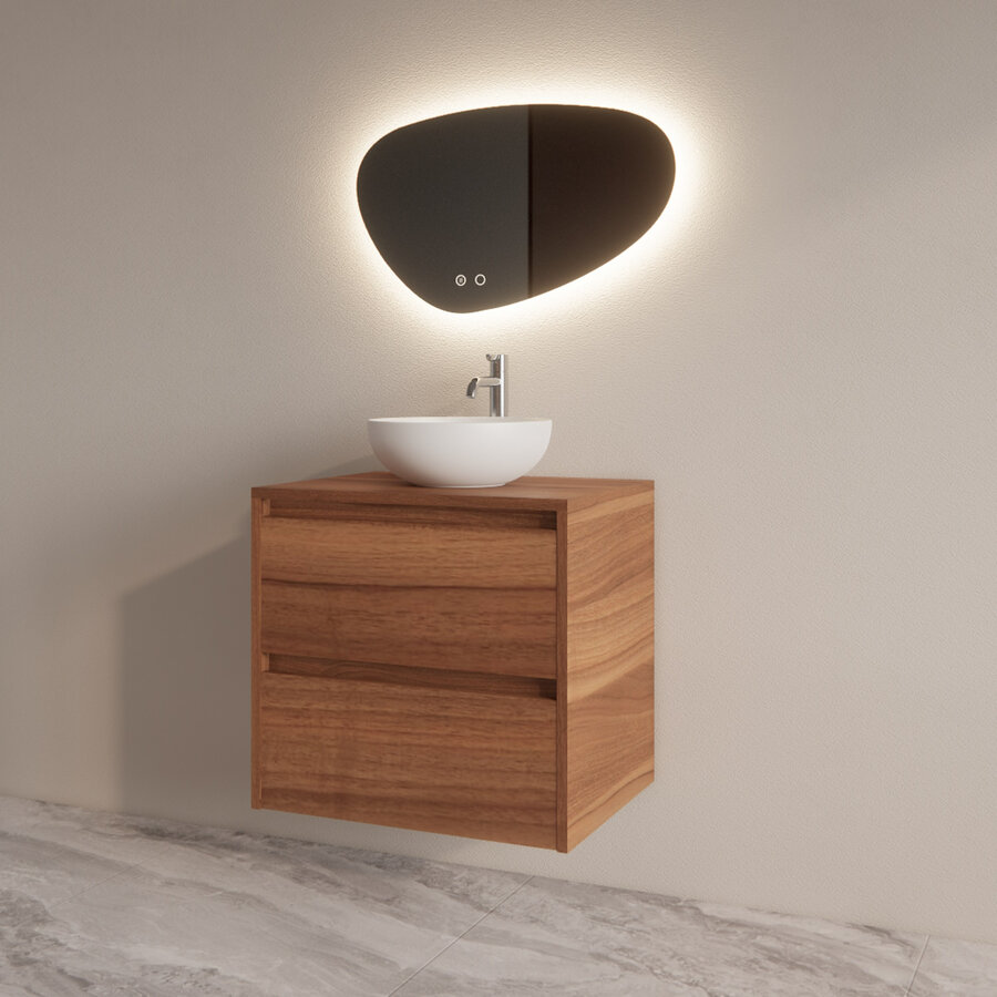 Badmeubelset BWS Riga Met Topplaat 60 cm Walnoot