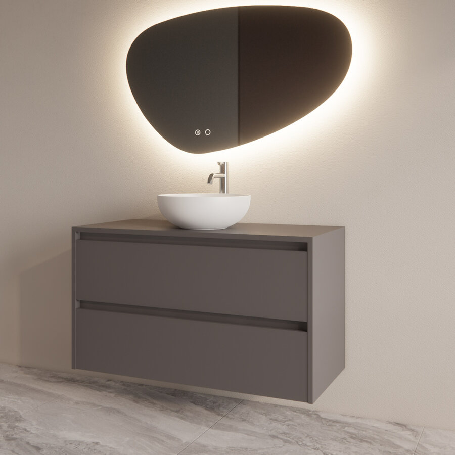 Badmeubelset BWS Riga Met Topplaat 100 cm Leigrijs