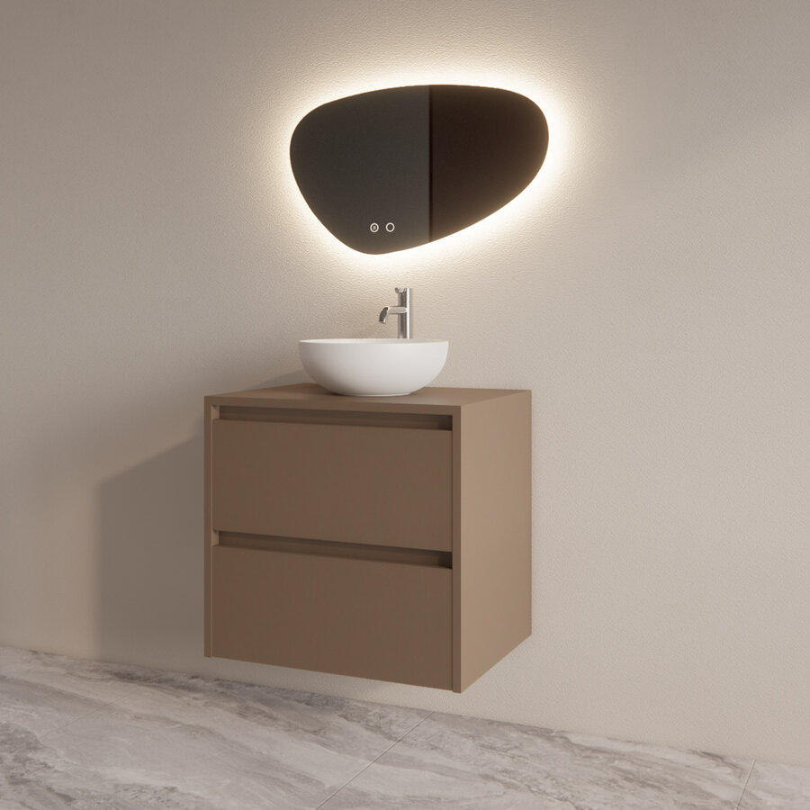 Badmeubelset BWS Riga Met Topplaat 60 cm Latte