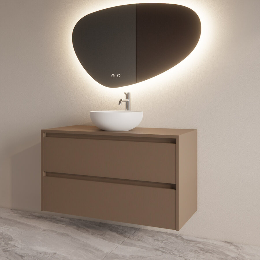 Badmeubelset BWS Riga Met Topplaat 100 cm Latte