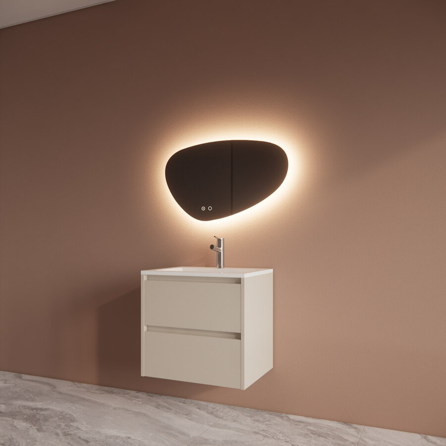 Badmeubelset BWS Riga Met Asia Wastafel Wit 60 cm Kasjmier