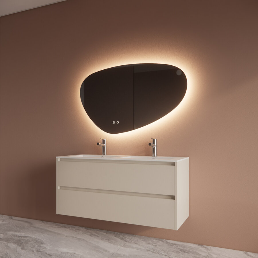 Badmeubelset BWS Riga Met Asia Wastafel Wit 120 cm Kasjmier