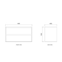 Badmeubelset BWS Riga Met Asia Wastafel Mat Zwart 100 cm Leigrijs