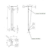 Steunenset Gecoat tbv Palermo 60 cm Zwart
