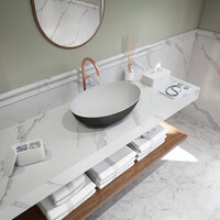 Opbouw Waskom Ideavit Solidthin 50x33x14.5 cm Solid Surface Mat Zwart