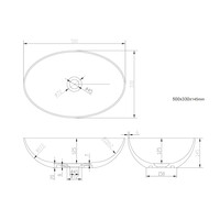 Opbouw Waskom Ideavit Solidthin 50x33x14.5 cm Solid Surface Mat Zwart