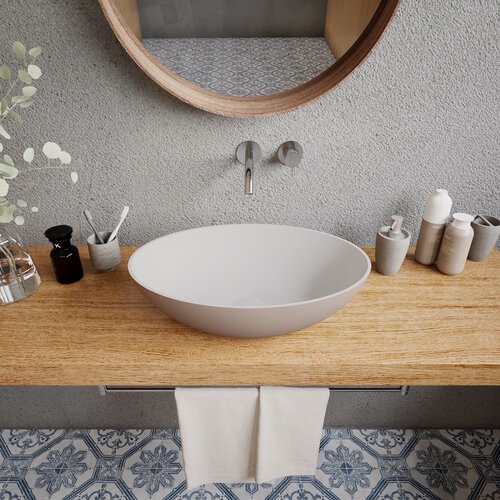 Opbouw Waskom Ideavit Solidthin 50x33x14.5 cm Solid Surface Mat Beige 