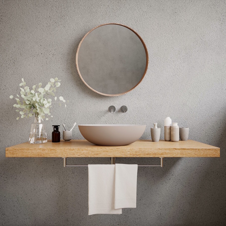 Opbouw Waskom Ideavit Solidthin 50x33x14.5 cm Solid Surface Mat Beige