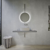 Opbouwwastafel Ideavit Solidthin 40x40x12.5 cm Solid Surface Mat Pebble Grey