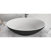 Ligbad Vrijstaand Ideavit Solidellipse 180x88x55 cm Solid Surface Mat Zwart