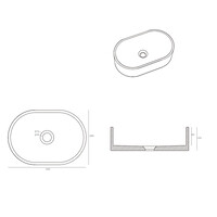 Waskom Ideavit Idea.Rock-E5 40x28x12 cm Ovaal Beton Terrazzo Wit