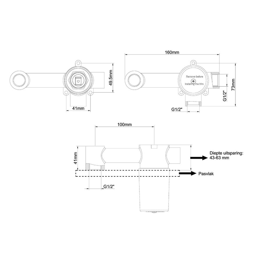 Inbouwdeel Eenhendel BWS Karsten Wastafelkraan Met Coldstart