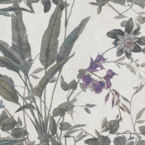 Wandtegel Cifre Ceramica Borneo 60x120 cm Betonlook Mat Wit Met Bloemen (Prijs per M2) 