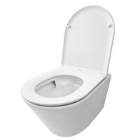 Astev Rimless Wandcloset Tornado BWS Flush Mat Wit Met Flatline Toiletzitting Softclose En Quick Release Mat Wit