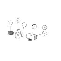 Wandaansluitbocht BWS Mark Met Handdouchehouder Rond 1/2" Geborsteld Messing