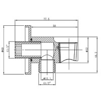 Wandaansluitbocht BWS Mark Met Handdouchehouder Rond 1/2" Geborsteld Messing